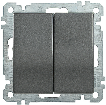 IEK ВС10-2-0-Б Выключатель двуклавишный 10А BOLERO антрацит EVB20-K95-10