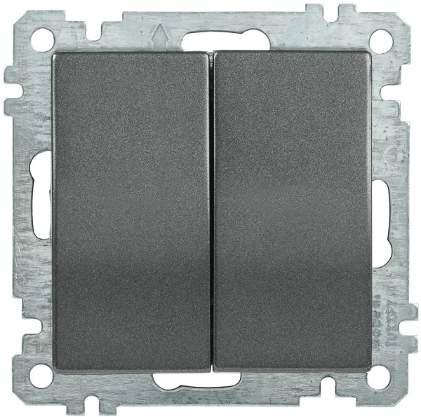 IEK ВС10-2-0-Б Выключатель двуклавишный 10А BOLERO антрацит EVB20-K95-10