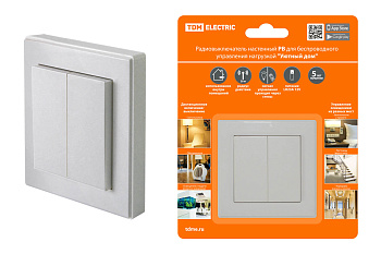 TDM Радиовыключатель настенный РВ2 (2 клав.) для  беспроводного управления нагрузкой  "Уютный дом" SQ1508-0215