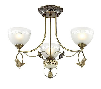 Lumion 3403/3C LN17 246 бронзовый/стекло/декор полирезина Люстра потолочная E27 3*40W 220V HORAS