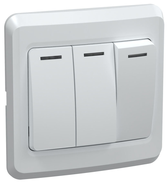 IEK VEGA ВС10-3-0-ВБ Выключатель 3 кл. 10А ВЕГА белый