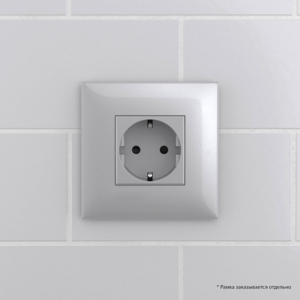 Купить DKC Розетка в стену, 2P+E, с з/ш, "Avanti", "Закаленная сталь"