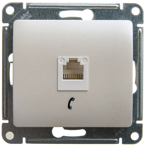 Systeme Electric Glossa Перламутр Розетка телефонная RJ11