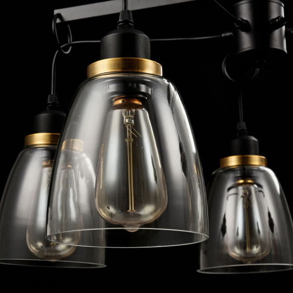 Купить Freya Loft Louise Черный Люстра E27 60W FR4167-PL-05-BL