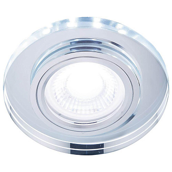 Ambrella Встраиваемый точечный светильник со светодиодной лентой S214 CL хром/прозрачный /MR16+3W(LED COLD)