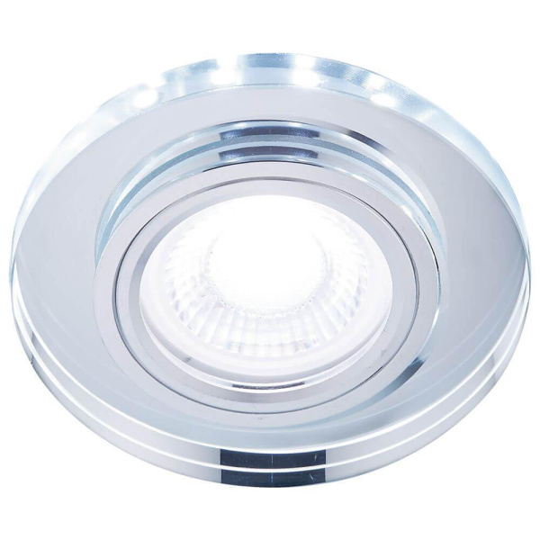 Ambrella Встраиваемый точечный светильник со светодиодной лентой S214 CL хром/прозрачный /MR16+3W(LED COLD)