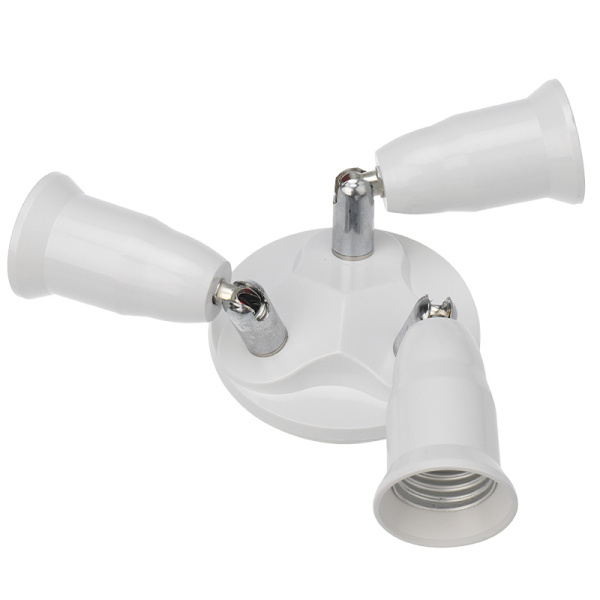 Разветвитель цокольный Е27-3хЕ27 белый Rexant 11-8863