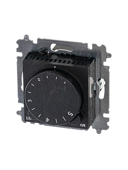 ABB EPJ Levit антрацит / дымчатый чёрный Терморегулятор универсальный, с поворотной ручкой, 16A, антрацит/дымчатый чёрный 2CHH920003A6063