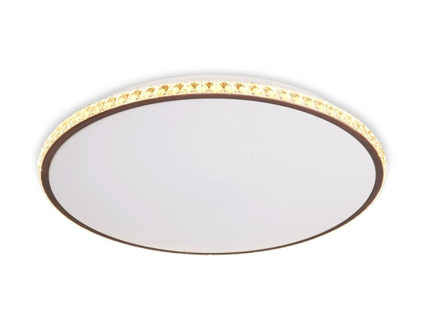 Купить Ambrella Потолочный светодиодный светильник с пультом FF71 WH/CF белый/кофе 72W+24W D500*60 (ПДУ ИК)