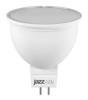 Jazzway Лампа светодиодная (LED) с отражателем d50мм GU5.3 110° 7Вт 220-230В матовая тепло-белая желтая 3000К диммируемая .1035400