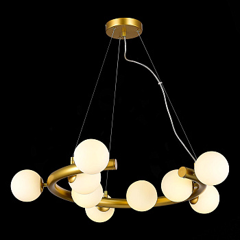 ST LUCE SL1185.203.09 Светильник подвесной Золотистый/Белый G9 9*5W ST LUCE SL1185.203.09 Светильник подвесной Золотистый/Белый G9 9*5W