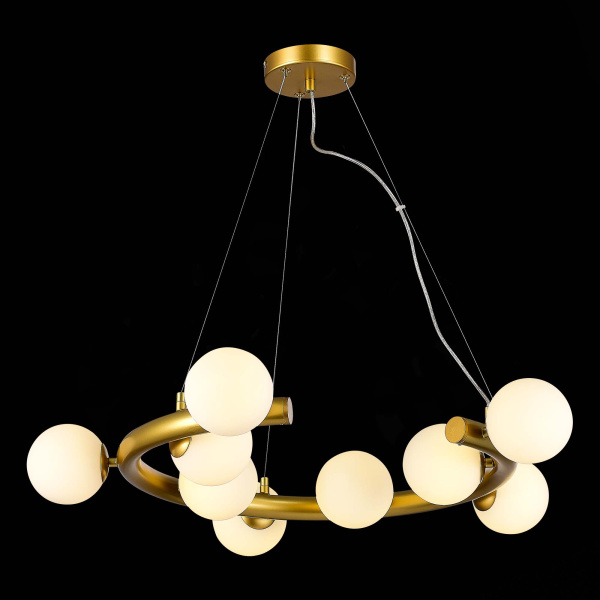ST LUCE SL1185.203.09 Светильник подвесной Золотистый/Белый G9 9*5W ST LUCE SL1185.203.09 Светильник подвесной Золотистый/Белый G9 9*5W
