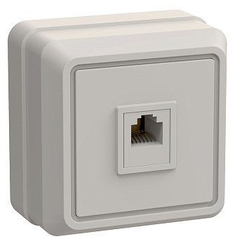 IEK OKTAVA РТ20-ОКм Розетка 1местн. телеф. (кремовый)