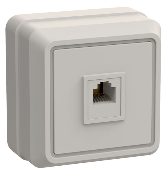 IEK OKTAVA РТ20-ОКм Розетка 1местн. телеф. (кремовый)