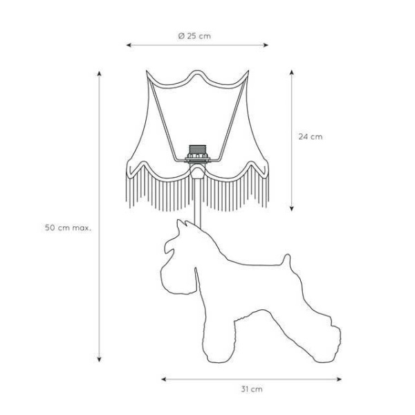 Купить Lucide EXTRAVAGANZA FILOU Черный Настольная лампа 10504/81/30