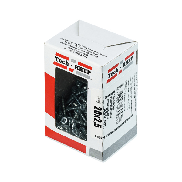 Tech-Krep Саморезы универсальные  20х2,5 мм (200 шт)  оцинкованные - коробка с ок. Tech-Kr 102158