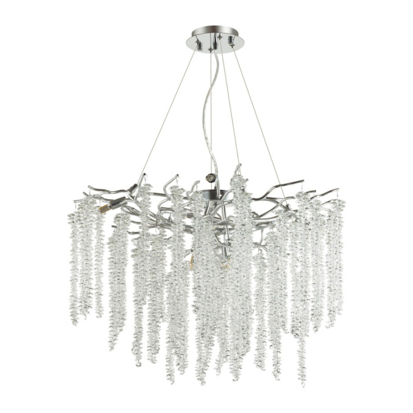 Odeon Light 5004/8 HALL ODL23 485 серебристый/прозрачный металл/хрусталь Люстра G9 8*40W BANCHE