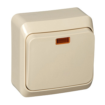 Systeme Electric Этюд наруж Крем Переключатель 1-клавишный с подсветкой