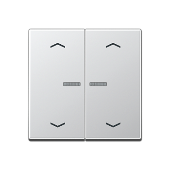 JUNG Клавиша для KNX кнопки, 2 группы, с окошком, символы стрелки дюропласт алюминий A102KO5PAL