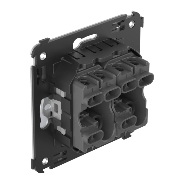 Купить DKC Переключатель двухклавишный в стену, "Avanti", "Закаленная сталь"