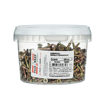 Tech-Krep Саморезы оконные с буром 3,9х19 (500 шт) желтые - ведро мал 116807