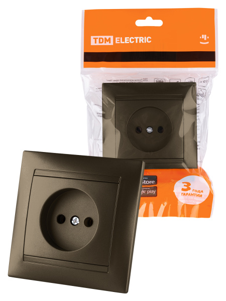 TDM Розетка 2П 10А 250В бронза "Лама" SQ1815-0722