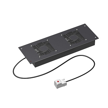 DKC Потолочный модуль 2 вентилятора с термостатом для крыши навесных и напольных 19" IT-корпусов ДКС серии STI/CQE шириной 600мм,RAL9005