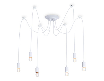 Ambrella Подвесная люстра в стиле лофт TR8177/6 WH белый E27*6 max 40W D630*910
