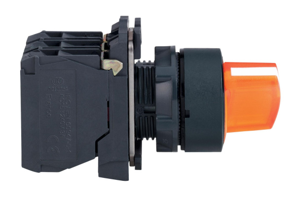 Купить SE XB5 Переключатель с фиксацией желтый с подсветкой 24В XB5AK125B5