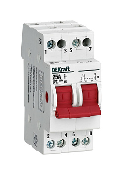 Dekraft Трехпозиционный выключатель-разъединитель 2P 25A ВР-103