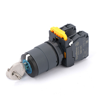 Systeme Electric Переключатель SB5 в сборе модульный 22мм 3 позиции с возвратом ключ ц 2НО