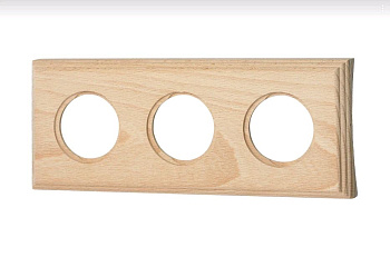 BIRONI Шедель Бук Натурэль Рамка 3-ая на бревно 220мм (скрытый монтаж) BF4C22-630-10
