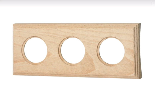 BIRONI Шедель Бук Натурэль Рамка 3-ая на бревно 220мм (скрытый монтаж) BF4C22-630-10