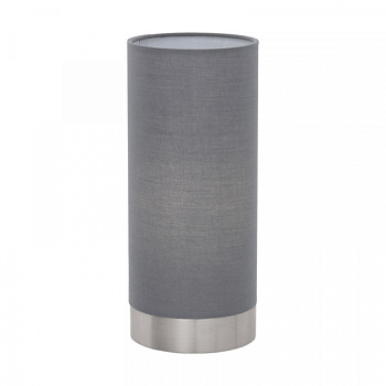 Eglo Лампа настольная PASTERI с сенсорн. димм., 1х40W (E27), Ø120, H255, никель матовый/текстиль, серый 95119