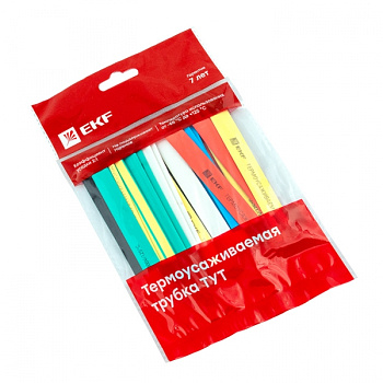 EKF PROxima Термоусаживаемая трубка ТУТ нг 12/6 набор:7 цветов по 3шт. 100мм.