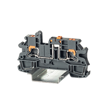 DKC Nuputuk Клемма расцепительная, зажим push-in, 2 точки подключения, 4 кв.мм, серая