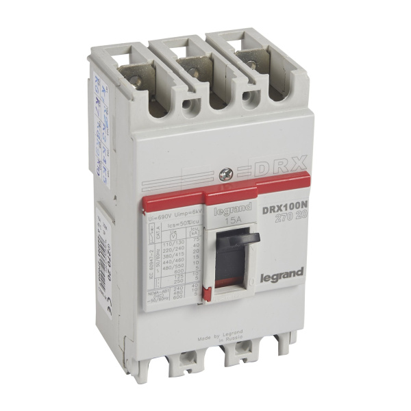 Купить Legrand DRX125 термомагнитный 15A 3П 20KA 027020