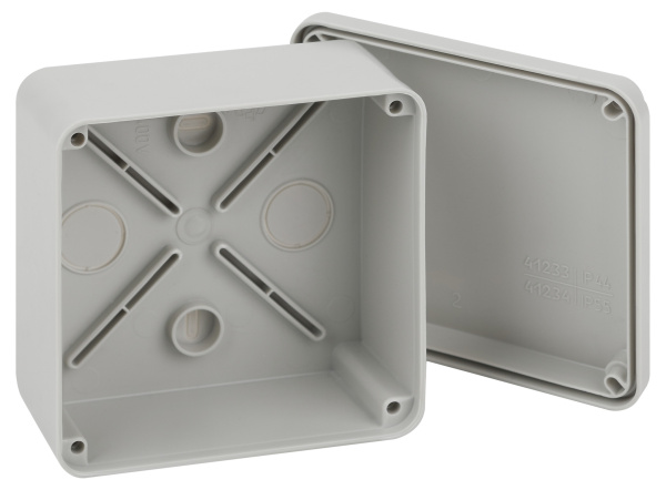 ЭРА Распаячная коробка ЭРА KORvp приборная подъездная открытой установки 100х100х50мм на винтах с гладкими стенками IP55