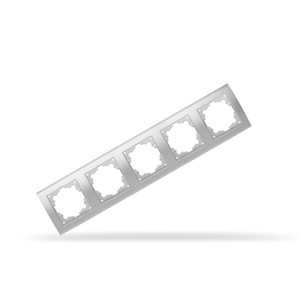 UNIVersal "Бриллиант" Рамка "Серебро" 5-ти местная горизонтальная 1036