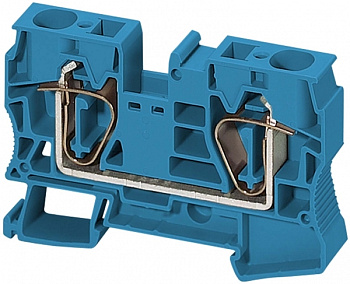 SE Клеммник пружинный проходной 16 мм.кв. 2тчк. синий NSYTRR162BL
