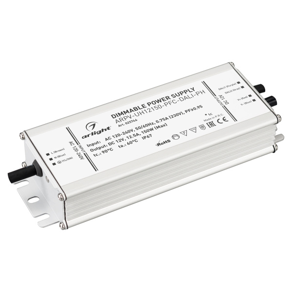 Arlight Блок питания ARPV-UH12150-PFC-DALI-PH (12V, 12.5A, 150W) (IP67 Металл, 7 лет) 025746