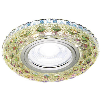 Ambrella Встраиваемый точечный светильник со светодиодной лентой S288 PR хром/перламутровый хрусталь/MR16+3W(LED WHITE)