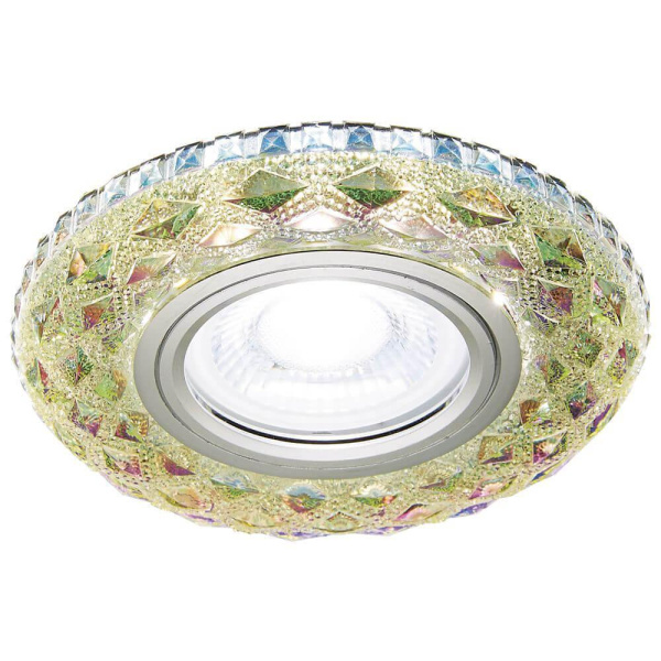 Ambrella Встраиваемый точечный светильник со светодиодной лентой S288 PR хром/перламутровый хрусталь/MR16+3W(LED WHITE)