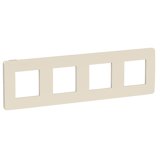 SE Unica Studio Бежевая/Бежевая Рамка 4-ная NU280844