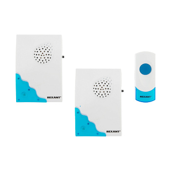 Беспроводной дверной звонок с двумя вызывными панелями кнопка IP 44 RX-5 Rexant 73-0050