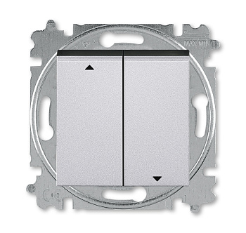 ABB EPJ Levit серебро / дымчатый чёрный Выключатель жалюзи 2-кл, с фиксацией 2CHH598945A6070