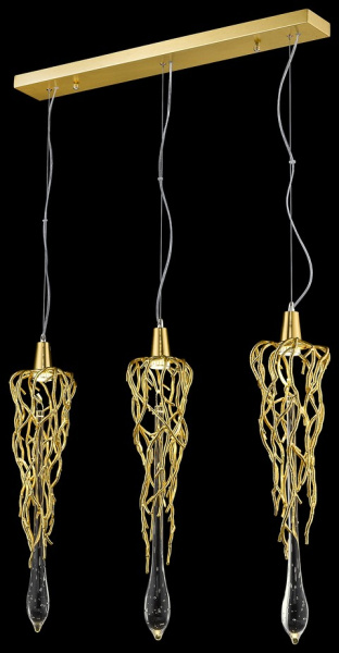 Wertmark WE186.03.403 Светильник подвесной Матовое золото/Прозрачный GU10 3*40W