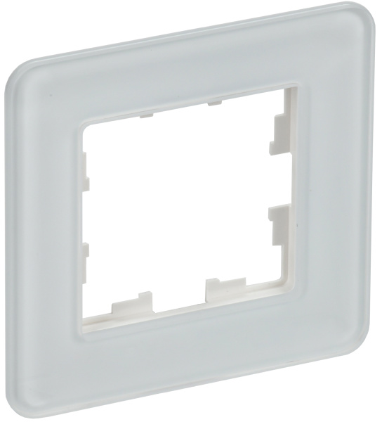 IEK BRITE DECOR Белый матовый стекло скругл.угол Рамка 1-м РУ-1-2-Бр RE