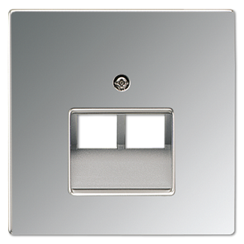 JUNG LS 990 Блестящий хром Накладка 2-ой наклонной ТЛФ/комп розетки GCR2969-2UA