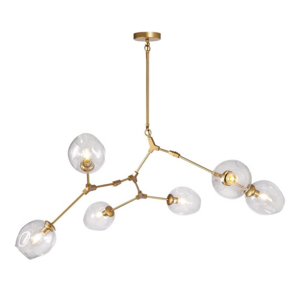 Kink light Люстра Нисса золото (прозрачные плафоны) w115*80 h45/65 E27 6*40W 07512-6,33(21)